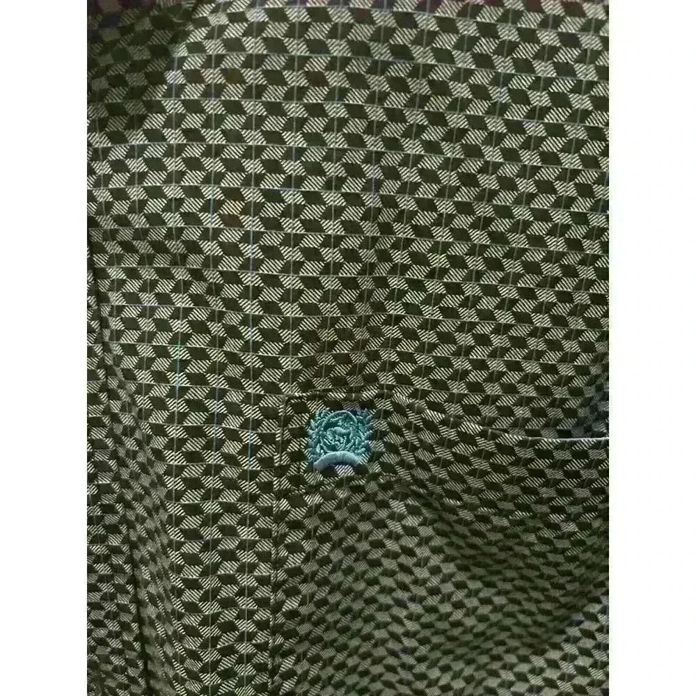 Cinch Blue Print Button Down Shirt Mens Sz M Western Cowboy Rodeo - Picture 2 of 6